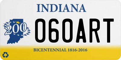 IN license plate 060ART