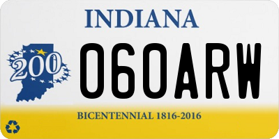 IN license plate 060ARW