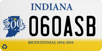 IN license plate 060ASB