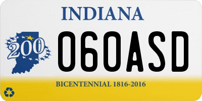 IN license plate 060ASD