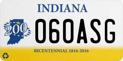 IN license plate 060ASG