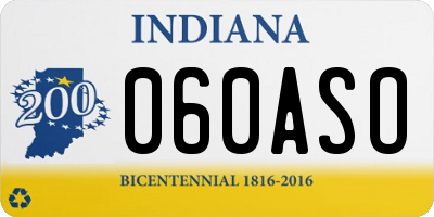 IN license plate 060ASO