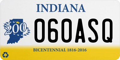 IN license plate 060ASQ