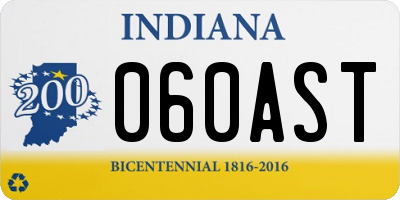IN license plate 060AST