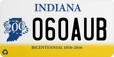 IN license plate 060AUB