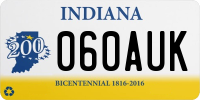 IN license plate 060AUK