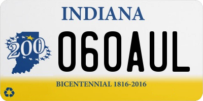 IN license plate 060AUL