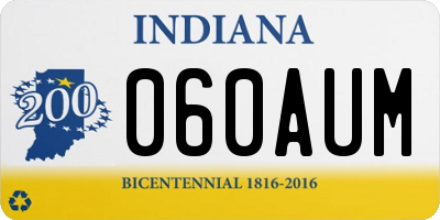 IN license plate 060AUM