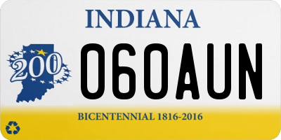 IN license plate 060AUN