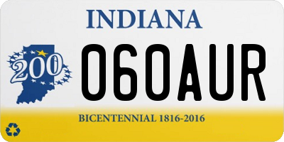 IN license plate 060AUR