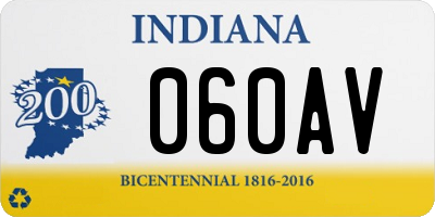 IN license plate 060AV