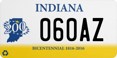 IN license plate 060AZ