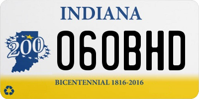 IN license plate 060BHD