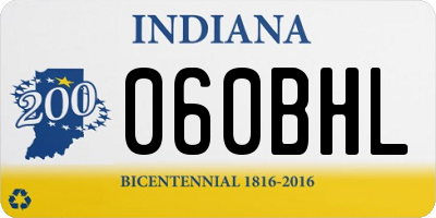 IN license plate 060BHL