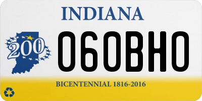IN license plate 060BHO