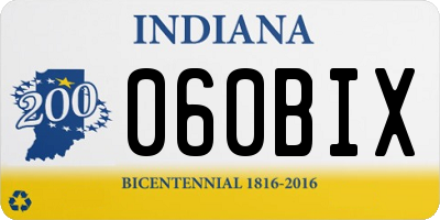 IN license plate 060BIX