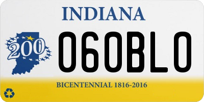 IN license plate 060BLO