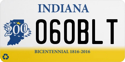 IN license plate 060BLT