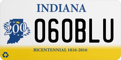 IN license plate 060BLU