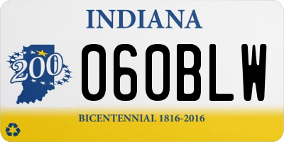 IN license plate 060BLW