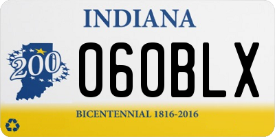 IN license plate 060BLX
