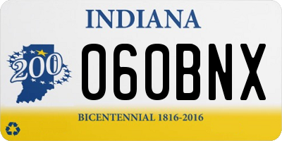 IN license plate 060BNX
