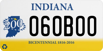 IN license plate 060BOO