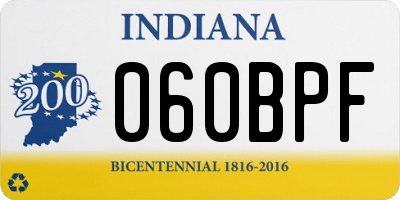 IN license plate 060BPF