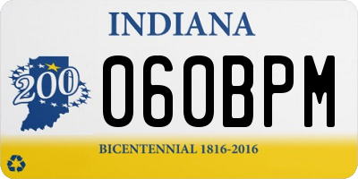 IN license plate 060BPM