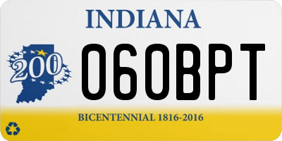 IN license plate 060BPT