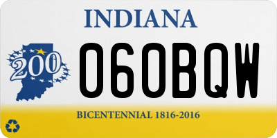 IN license plate 060BQW