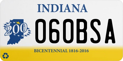 IN license plate 060BSA