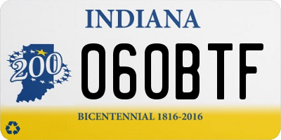 IN license plate 060BTF