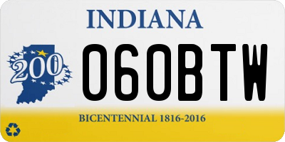 IN license plate 060BTW