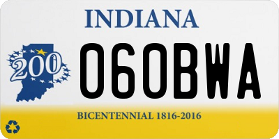 IN license plate 060BWA