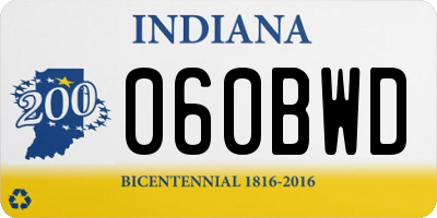 IN license plate 060BWD