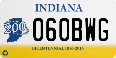 IN license plate 060BWG