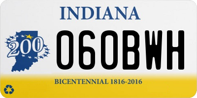 IN license plate 060BWH