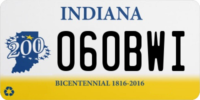 IN license plate 060BWI