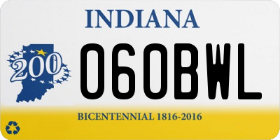 IN license plate 060BWL