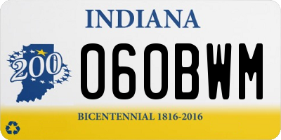 IN license plate 060BWM