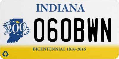 IN license plate 060BWN