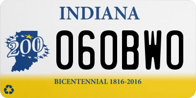 IN license plate 060BWO