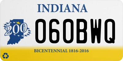 IN license plate 060BWQ