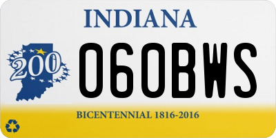 IN license plate 060BWS