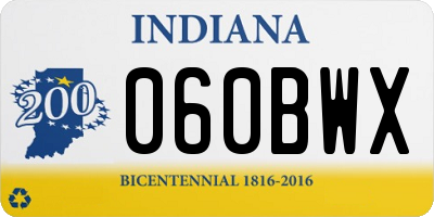IN license plate 060BWX