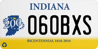 IN license plate 060BXS