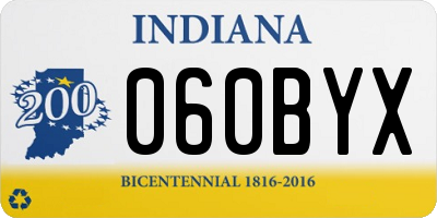 IN license plate 060BYX