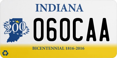 IN license plate 060CAA