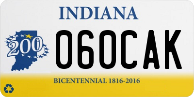 IN license plate 060CAK